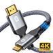 Кабель перехідник 4К Mini HDMI - HDMI 60Hz 18Gbps Aluminum Shell Neylon, 2 м
