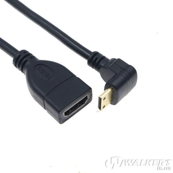 Кабель переходник Mini HDMI - HDMI (M/F) Full HD 16 см, 2 шт (Down + Right)