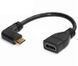 Кабель переходник Mini HDMI - HDMI (M/F) Full HD 16 см, 2 шт (Down + Right)