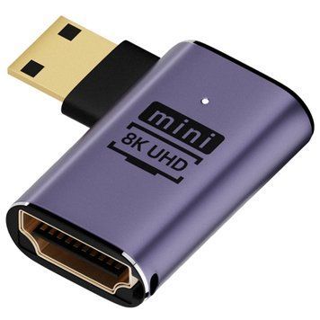Переходник Mini HDMI - HDMI (M/F) LED 8К HDMI 2.1 48Gbps (C8K-03)