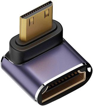 Переходник Mini HDMI - HDMI (M/F) LED 8К HDMI 2.1 48Gbps (C8K-04)